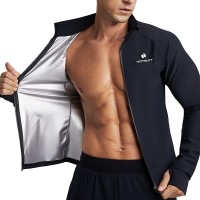 HOTSUIT Sauna Suit for Men Sweat Suits Long Sleeve Sauna Shirt Workout Shapewear-S-5XL Sweat Jacket Top Compression Shirts - BKMS36H5Z