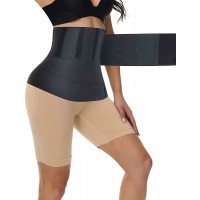 Waist Trainer Snatch Me Up Wrap Bandage for Women Plus Size 157 in. L x 5.11 in. W Waist Trimmer Tummy Sweat Wraps Belt for Gym Sport Black - BE688RS4J