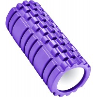 13" Purple Foam Roller for Self Massage Exercise Back Pain Relieve Muscles Legs Trigger Point Yoga Physical Therapy Body Stretching Deep Tissue Medium Density - B0XAHGGE4