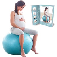 BABYGO Birthing Ball Pregnancy Maternity Labor & Yoga Ball + Our 100 Page Pregnancy Book Exercise Birth & Recovery Plan Anti-Burst Eco Friendly Material 65cm 75cm Includes Pump - BJAKQ1DZJ