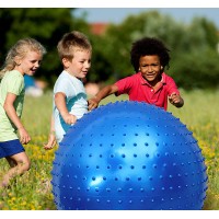 Large Sensory Massage Ball for Kids Sensory Exercise Sports Bouncy Ball for Toddlers 33.5" Big Inflatable Ball with Tactile Stimulation Spikes Outdoor Sports Game Ball Large Beach Ball Yoga Ball - BPMR3ZNTL