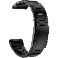 Abanen Titanium Watch Band for Fenix 7  Fenix 6 Fenix 5  EPIX 2 Quick Fit 22mm Titanium Metal Wristband with Stainless Steel Buckle for Garmin Fenix 6 Pro Sapphire Solar,Approach S62 Black - B0ME4XFDK