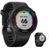 Garmin 010-N2156-05 Forerunner 45 GPS Heart Rate Monitor Running Smartwatch Black Renewed with Tempered Glass Screen Protector - BZPL2N3ID