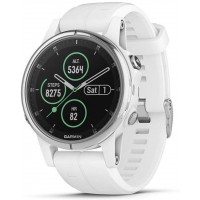 Garmin Fenix 5s Plus Smaller-Sized Multisport GPS Smartwatch Features Color TOPO Maps Heart Rate Monitoring Music and Garmin Pay White Silver Renewed - BTEMRQPVI