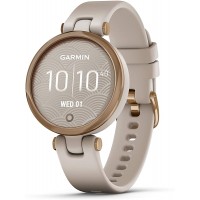 Garmin Lily™ Small GPS Smartwatch with Touchscreen and Patterned Lens Rose Gold and Light Tan - B8WQECHJV