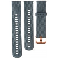 Garmin Quick Release Band 20mm Granite Blue with Rose Gold Hardware - BWNVFE05X