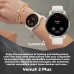 Garmin Venu 2 Plus GPS Multisport Smartwatch 1.7 in. with Call and Text Music Adv HM+FF Cream Gold Bezel with Ivory Case and Wearable4U Black Earbuds Bundle - B4SXF963K