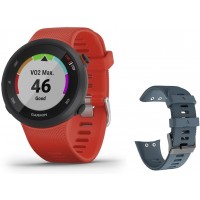 Newest Garmin Forerunner 45 GPS Smartwatch 42mm Lightweight Waterproof Wellness & Sport Tracking 24 7 Heart Rate Monitoring Bluetooth Garmin Coach 2. Red | Deep Green Band - B2QEP8UFT