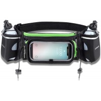 LUREMADE Hydration Running Belt with Water Bottle Holder for Men Women Hiking Fanny Pack Walking Waist Pack for iPhone Phone Carrier Holder Marathon Runner Water Pouch for Jogging Cycling Biking - BNQGZ976L