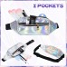 2 Pieces Fanny Pack Shiny Holographic Waist Bags Waterproof Neon Fanny Packs for Women Festival Party Travel Rave Hiking Outdoor Activities - B1V3HMT3O