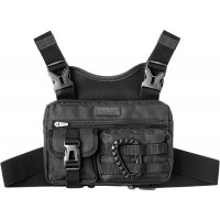 Fitdom Tactical Inspired Sports Utility Chest Pack. Chest Bag For Men With Built-In Phone Holder. This EDC Rig Pouch Vest is Perfect For Workouts Cycling & Hiking - B661ZUBA5