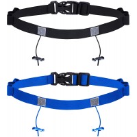 JOVITEC 2 Pieces Race Number Belt with 6 Gel Loops for Running Cycling Triathlon Marathon Black and Blue - BSN4ME1GS