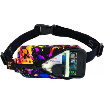 SPIbelt Original Pocket Belt for Adults Expandable Pocket Adjustable Waist No Bounce Rave with Black Zipper - BHRGBIN0Y