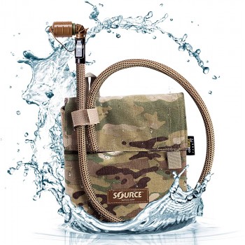 Source Hydration Pack 1 Liter Kangaroo with Molle Pouch Webbing for Easy Attachment to Tactical Vest or War Belt Closed Cell Insulation Keeps Water Cool Coyote - BJOGISXZY