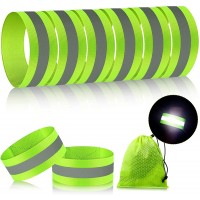 8 Pieces Reflective Bands High Visibility Reflector Bands Reflective Straps Tape Bracelets Reflective Running Gear for Women Men Running Cycling Walking Arm Wrist Ankle Leg - BVN1IUSOP