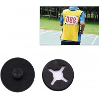 Geenite Running Bib Clips Fixing System Race Marathon Black Plastic Number Buckles Fasteners Holders Button Clamp Holders 20 Couple - BII579WBW