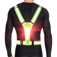 LED Reflective Running Vest High Visibility Warning Lights for Runners Adjustable Elastic Safety Gear Accessories for Men Women Night Running Walking Cycling Biking - BZ85ZCGGC