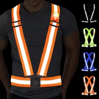MapleSeeker Reflective Gear Extra Large Reflective Vest Running Belt High Visibility Safety Vest & LED Light - B0UUT2Q3Y