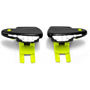 Night Runner 270 Shoe Lights Rechargeable & Waterproof Battery Light for Runners Dog Walking Hiking Best Safety Running Gear for High Visibility at Night Time or Low Light Green Clips - B34O18YP1