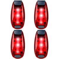 qlovel LED Safety Light 4 Pack Clip On Strobe Running Lights for Runners Walking Bicycle Dog Collar Stroller Best Night High Visibility Accessories for Your Reflective Gear - B0O0WMKHI