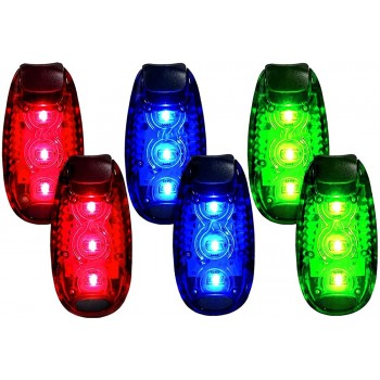 QLOVEL LED Safety Light 6 Pack Clip On Strobe Running Lights for Runners Walking Bicycle Dog Collar Stroller Best Night High Visibility Accessories for Your Reflective Gear - BLC1ZEF59