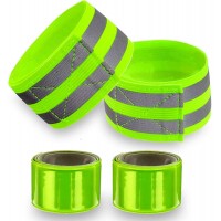 Reflective Bands for Wrist Arm Ankle Leg. High Visibility Reflective Gear for Night Walking Cycling and Running. Safety Reflector Tape Straps. Very Large Reflective Surface Area - BBKBGDTI5