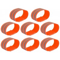 X AUTOHAUX 8pcs Reflective Bands for Arm High Visibility Night Cycling Riding Reflector Tape Straps Bracelet - BBR74G4YM