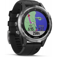 Garmin fēnix 5 Plus Premium Multisport GPS Smartwatch Features Color Topo Maps Heart Rate Monitoring Music and Pay Black Silver Europe - BS3HLOU8T