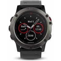 Garmin fēnix 5X Premium and Rugged Multisport GPS Smartwatch features Topo U.S. Mapping Slate Gray Renewed - BBRG2KJA0