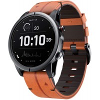 NotoCity for Fenix 5 Fenix 6 Band 22mm Quick Easy Fit Genuine Leather Wristband Strap for Garmin Fenix 5 5 Plus,Approach S62 S60,Forerunner 935 945（Brown - BFPYQ0RM1