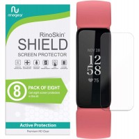8-Pack RinoGear Screen Protector for Fitbit Inspire 2 Case Friendly Accessories Flexible Full Coverage Clear TPU Film - BUR3YU87Q