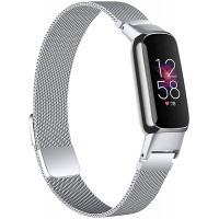 OCEBEEC Metal Bands Compatible with Fitbit Luxe Stainless Steel Metal Mesh Loop Wristband Replacement for Fitbit Luxe  Special Edition Men and WomenSilver - BOTDOMIJ3