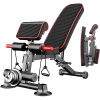 Adjustable Weight Bench Utility Weight Benches for Full Body Workout Foldable Flat Incline Decline Exercise Multi-Purpose Bench for Home Gym - BR8ZIVV87