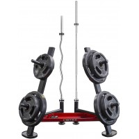 Letusto Barbell Olympic Plate Tree Storage Dumbbell Weight Rack with 4 Weight Pegs 440LBS Capacity & Olympic Size 2.1 Inch 53mm Diameter Bar Holders - B7DBSH5ND