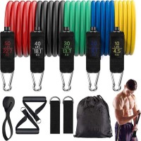 Resistance-Bands-Set Workout-Bands Handles Exercise-Bands for working out with handles attached 11pcs resistant Bands for Men 4kor Fitness Bands Resistance Men Strength Weight Bands with Door Anchor - B47BRD1IC