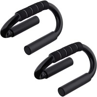 Relaxdays Unisex's Black Push Up Bars Exercise Stands Body Building Fitness Workout Set of 2 No-Slip Ergonomic Iron Pack of 1 - BEQ9311PL