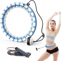 Nuclix Weighted Smart Hula Hoop for Adults Weight Loss Non-Fall Hoola Hoops for Kids 24 Detachable Knots Plus Size Workout Equipment with Free Jump Rope - B333Y2FBO