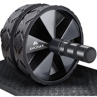 Amonax Convertible Ab Wheel Roller with Knee Mat for Core Abs Rollout Exercise. Double Wheel Set with Dual Fitness Strength Training Modes at Gym or Home - BWLHTR7CU