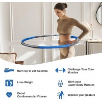 Bsobso Weighted Exercise Hoop Exercise Removable Multiple Assembly Design Professional Fitness Workout Hoops for Exercise Upgrade Version Exercise Weighted Hoops for Adults Bule and Grey - BQ0CLT6IM