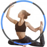 HOLATO Exercise Weighted Hoops for Adults，Fitness Hoop for Kids，Professional 8 Detachable Sections Weighted Hoops，Portable & Adjustable Weighted Hoops for Exercise BLUE - BE5NVITOQ