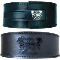 Arsa Fitness Weightlifting Adjustable Lever Belt for Men & Women Real Cow Hide Leather for Powerlifting Back Support Workout Deadlifts Squats 10MM Thickness 4" Width Nighthawk - BSB7Q0PHH