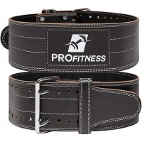 ProFitness Genuine Leather Workout Belt 4 Inches Wide Proper Weight Lifting Form Lower Back Support for Squats Deadlifts Cross Training - BK3DN2AYU