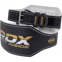 RDX Weight Lifting Belt Gym Exercise Workout 6 inch Leather Padded Lumbar Back Support Men Women 10 Adjustable Holes Powerlifting Bodybuilding Deadlift Squat Fitness Strength Training Equipment - BZXWUBNQP