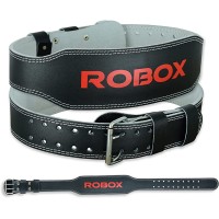 ROBOX Weight Lifting Gym Back Support Fitness Training Lumbar Support Workout 4" Leather Belt - BXVALFNH1