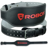 ROBOX Weight Lifting Gym Back Support Fitness Training Lumbar Support Workout 6" Leather Belt - B5ZHCGB4L
