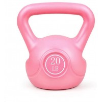 Pink Kettlebell 20lbs 1PCS，zvzvo Vinyl Coated Cast Iron Kettlebells,Exercise Fitness Kettle ball Grip Weight Set Kettlebell for Women Men Home Gym Workout Strength Training - B1R1I8TZ2