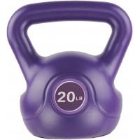 Purple Kettlebell 20lbs 1PCS，zvzvo Vinyl Coated Cast Iron Kettlebells,Exercise Fitness Kettle ball Grip Weight Set Kettlebell for Women Men Home Gym Workout Strength Training - B50B02QTY