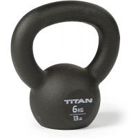 Titan Fitness 6 KG Cast Iron Kettlebell Single Piece Casting KG and LB Markings Full Body Workout - BZKPDF7FU
