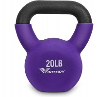 VIVITORY Neoprene Coated Kettlebells Solid Cast Iron 5 Weight Available 5 to 30 lbs for Men and Women Strength Training and Fitness - BUR5CGVRZ
