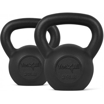 Yes4All Powder Coated Kettlebell Set of Weight 25 ,30 ,35 ,45 60 70 105lbs - BWHCL1CHE